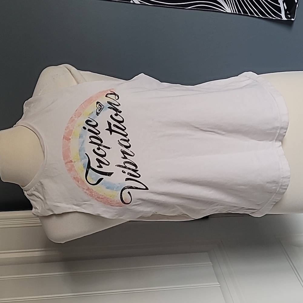 'Tropic Vibrations' Oversized Roxy Tank EUC
